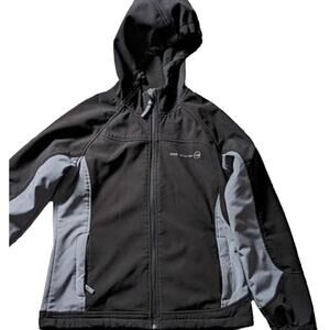 Free Country Women's Black Full Zip Hooded Jacket Size Medium Winter Ski Outdoor